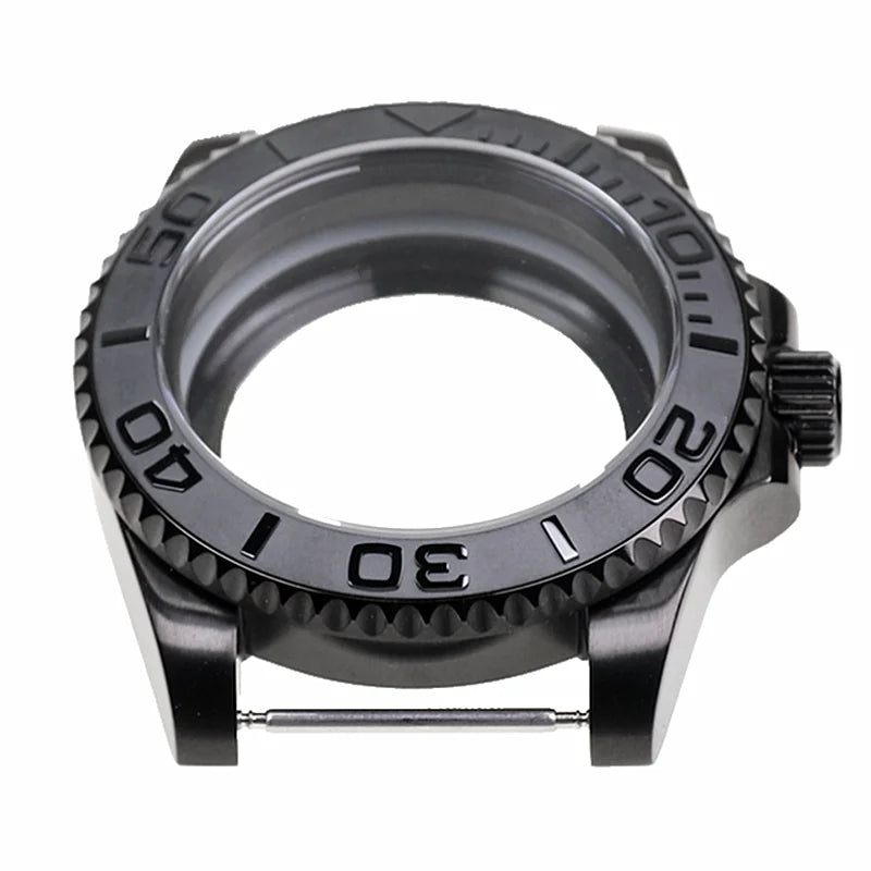 Black Yacht Design Style Case with Sapphire Crystal Water Resistant for NH35 Nh36 Nh34 Automatic Mechanical Movement Watch Case