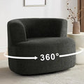 360-Degree Swivel Accent Armchair with Lambswool Fabric and Durable Base