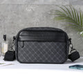 Casual Business Male Messenger Bag Wide Strap Shoulder Messenger Bag Small Square Plaid Designer for Travel Work Male Sling Bags