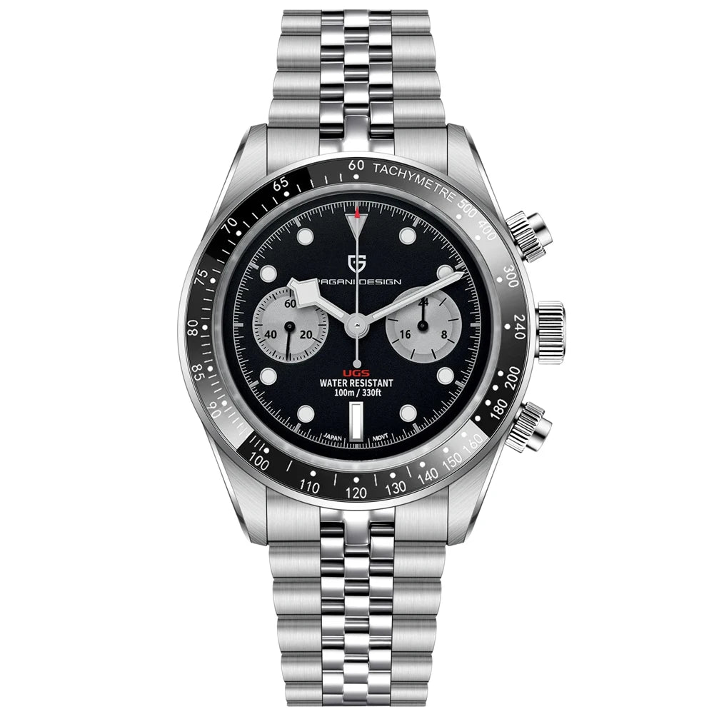 PAGANI DESIGN 2025 New BB Panda Men's Watches Retro Luxury Quartz Watch For Men Sport Chronograph Stainless steel Bracelet Watch