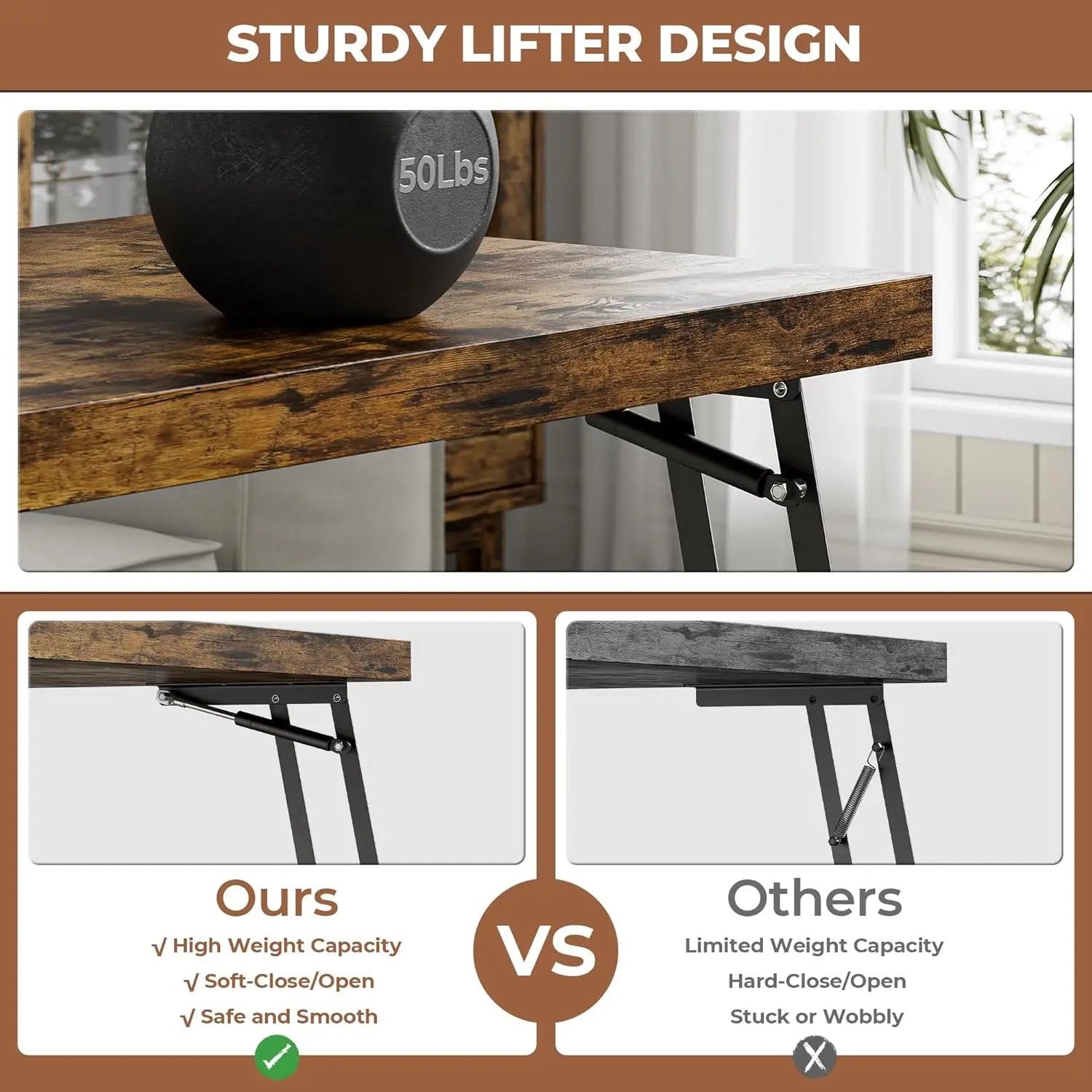 Lift Top Coffee Table with Storage Square Living Room Table with Charging Station and Drawers