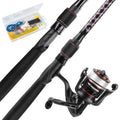 Brutus Fishing Rod and Reel Combo Spinning and SpinCast Combo Custom Tackle Kit Pre-Spooled Line Brute Tuff 2Pc Blanks