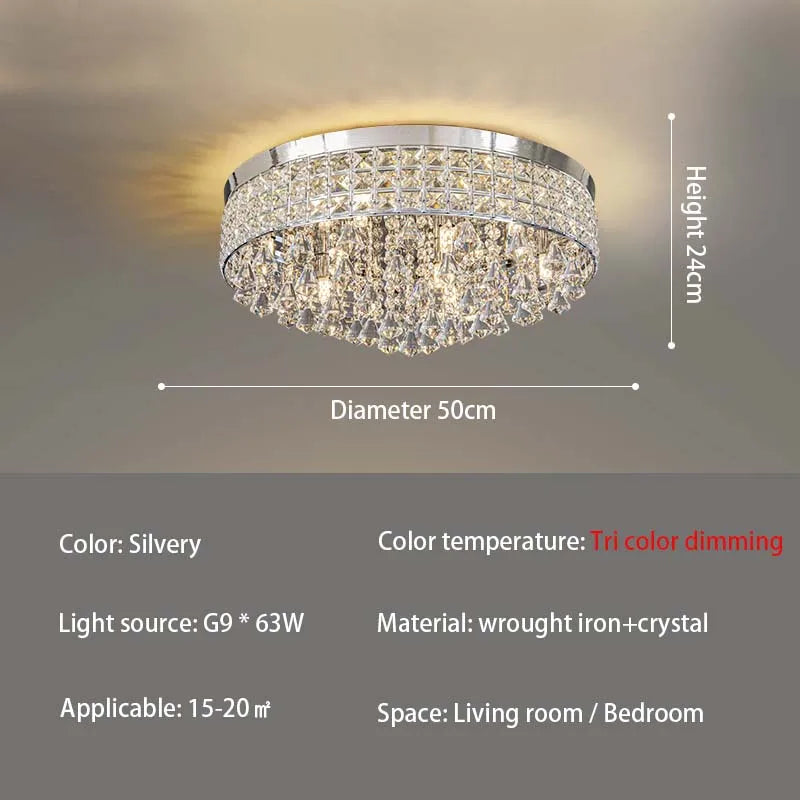 Modern LED Crystals Ceiling Lamp Living Room Decoration Bedroom Lustre Ceiling Lights Art Deco Led Chandelier Lighting Fixtures