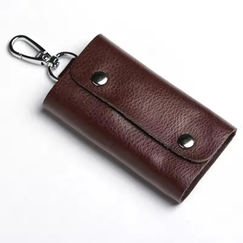 Hot Unisex Fashion Cowhide Genuine Leather Keys Holder Organizer Key Case Pouch Wallet Housekeeper