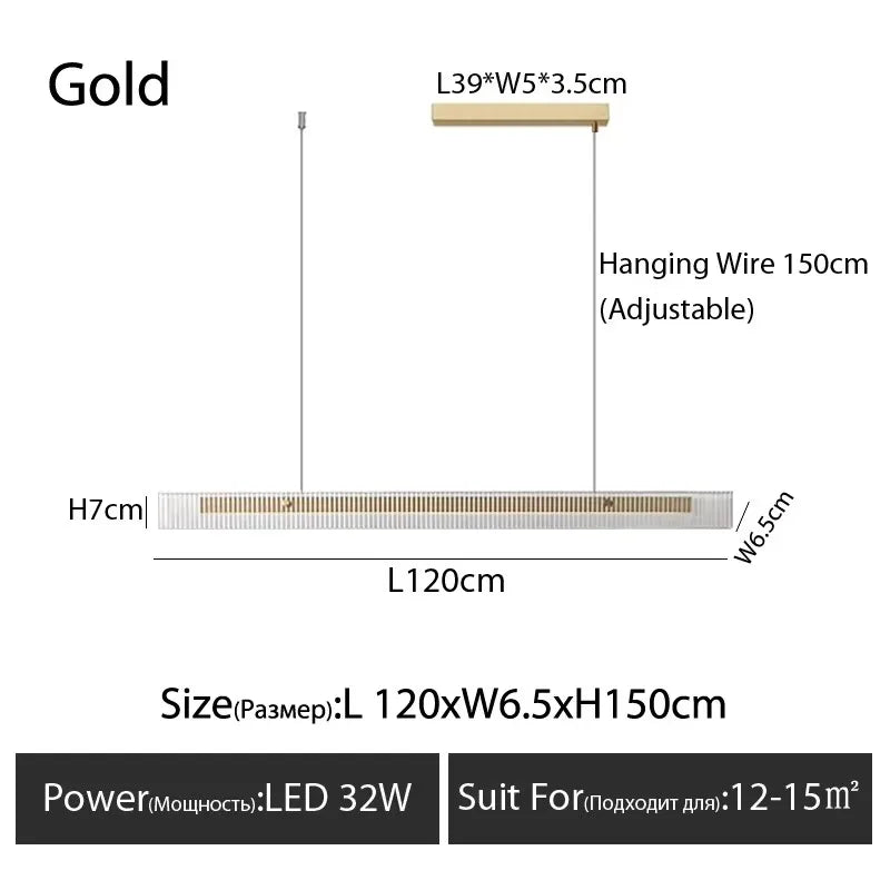 Black Modern Luxury LED Pendant Lamp for Kitchen Island Bedroom Restaurant Chandelier Decoration Bar Counter Suspension Lighting
