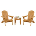 Set of 2 Adirondack Outdoor Patio Deck Wood Lounge Chair Folding Patio Furniture