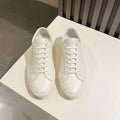 2025 New Genuine Leather Couple White Sneakers Flat Casual Shoes Versatile Commuting Year-Round Unisex Footwear