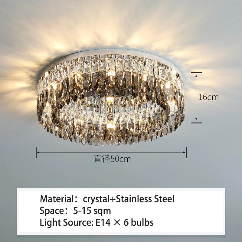 Modern Ceiling Light LED Crystal Lamps Living Room Kitchen Lustre Indoor Home Lights Decoration Fixture Decor