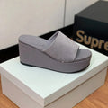 Summer genuine suede slippers