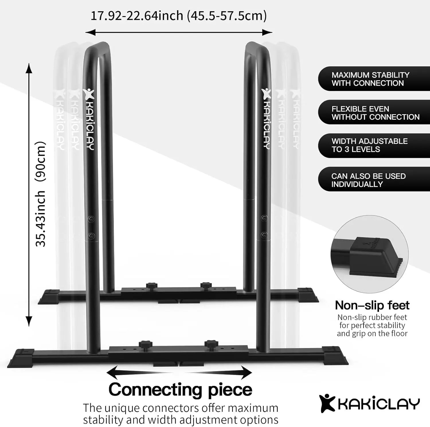 World's Best Strongest Premium Dip Bars With Adjustable Ultra-Stable Settings & Non-Slip Feet - USA Original Patent, Designed, S