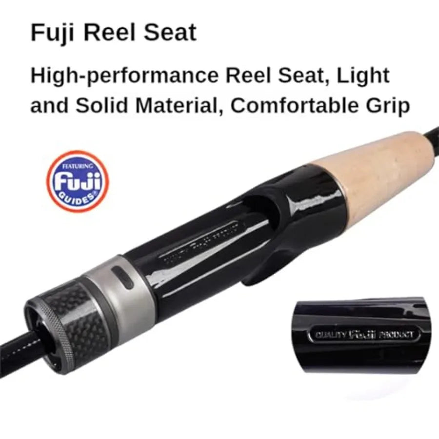 Telescopic Fishing Rod Ultralight or Light Carbon Fiber Rod for Spinning Casting with Fuji Alconite Rings and Reel Sea