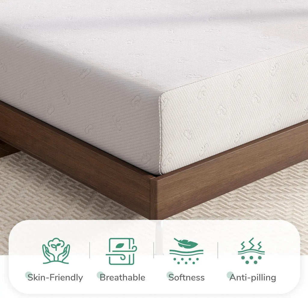 Full/Queen/King Size Memory Foam Mattress Comfort Foam Pressure Relief Cool Fresh Sleep, Remov Washable Cover