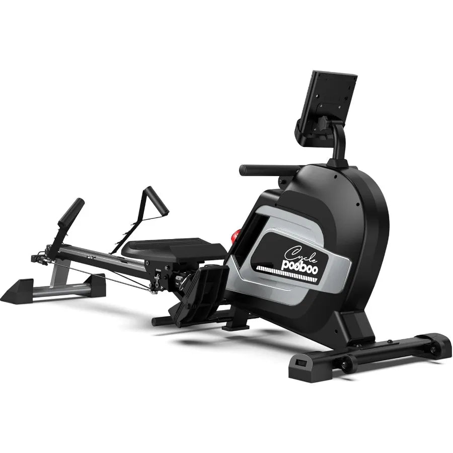 Magnetic Rowing Machine with 360 LB Weight Capacity for Home Workouts Folding Design with Integrated Strength Training Features