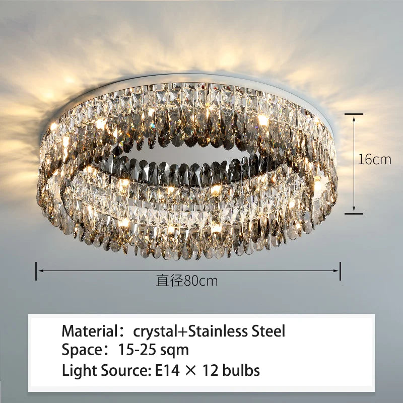 Modern Ceiling Light LED Crystal Lamps Living Room Kitchen Lustre Indoor Home Lights Decoration Fixture Decor