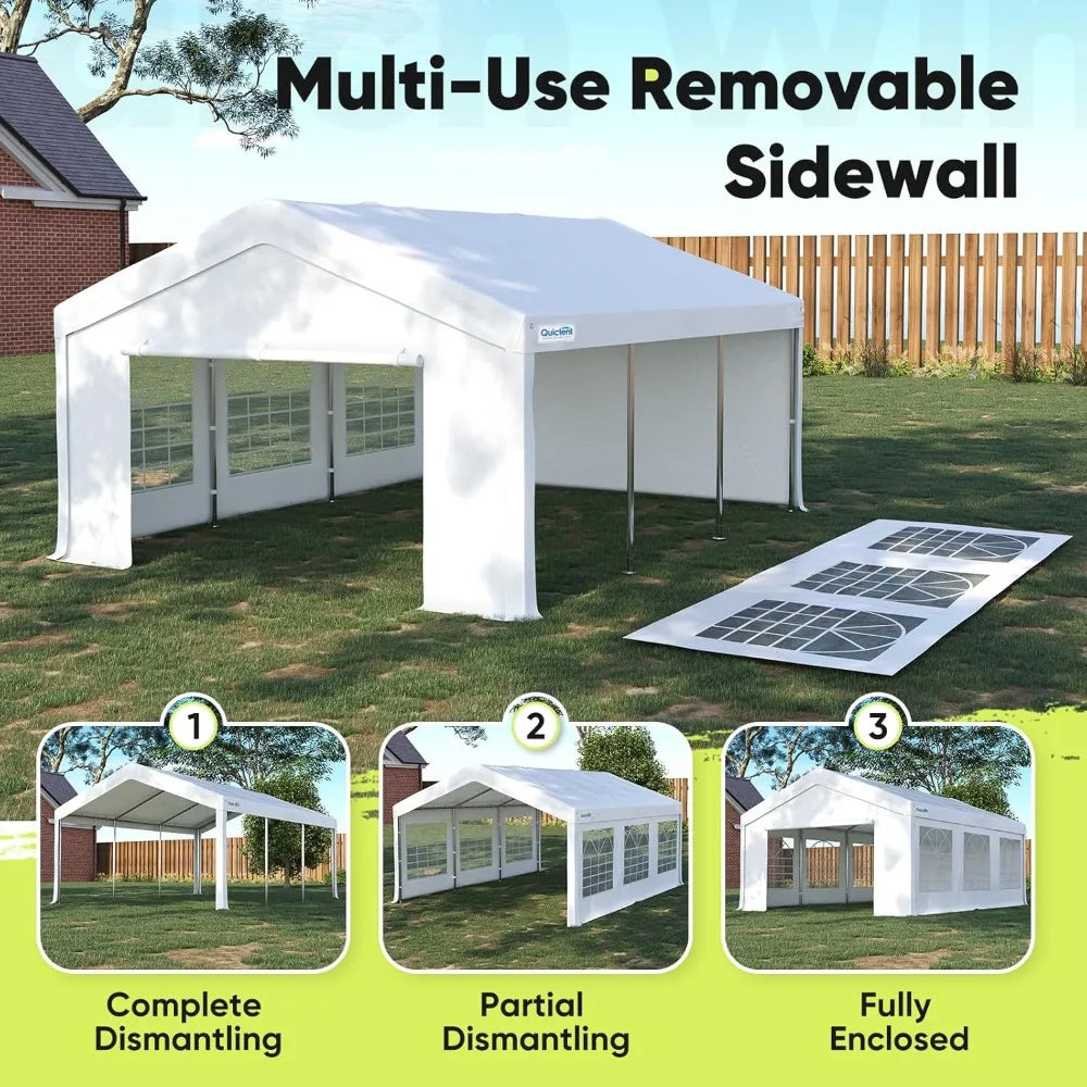 Premium 13x20 Party Tent Heavy Duty Outdoor Gazebo White Event Shelter Wedding Canopy Tent for Parties Carport BBQ with