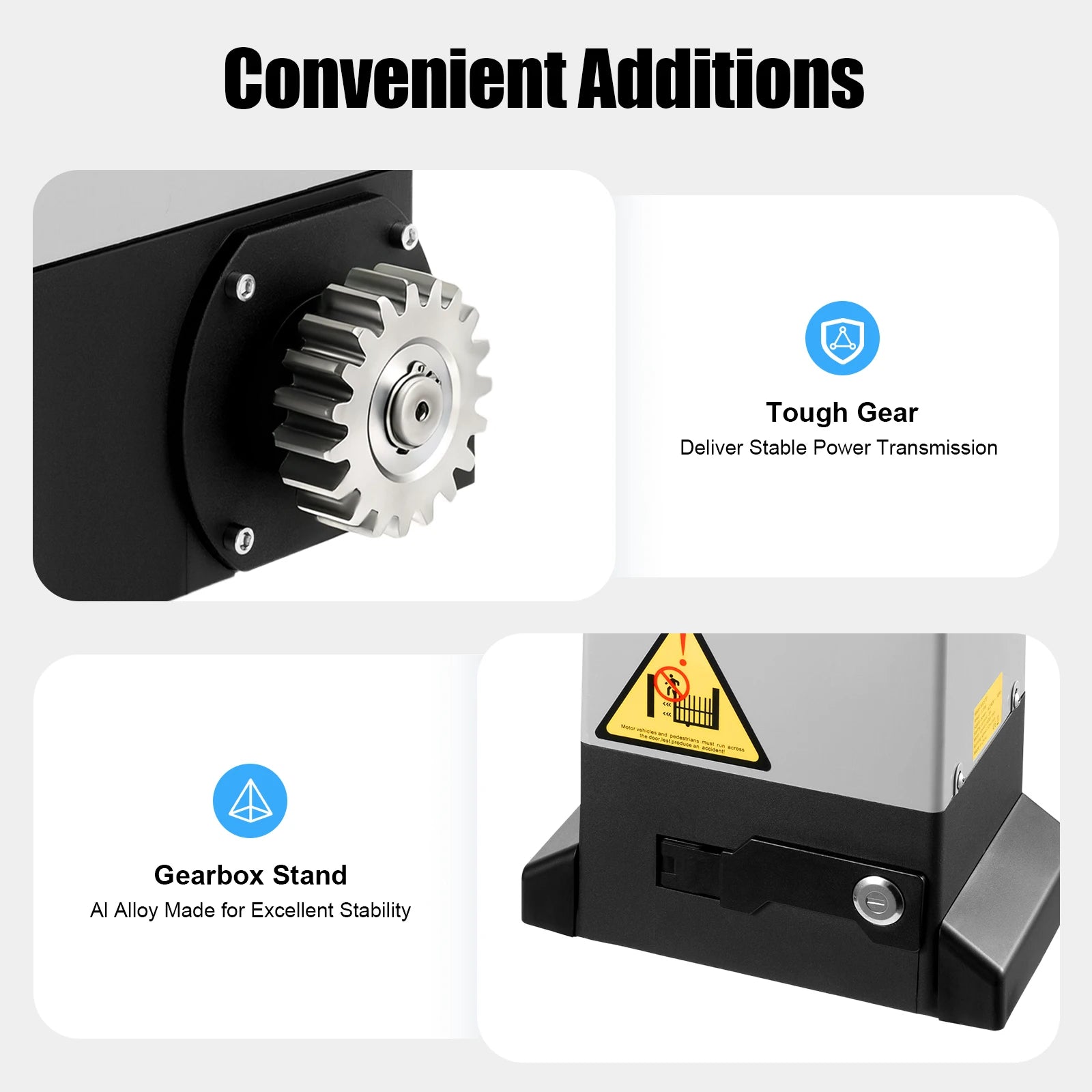 Automatic Sliding Gate Opener, Sliding Gate Opener Pure Copper Motor AC 110V 1400rpm,750W Remote Door Opener,for Schools, Farms