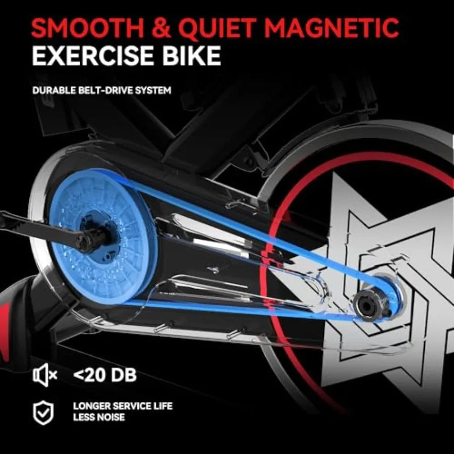 Exercise Bike Stationary Bike for Home Gym Indoor Cycling Bike with Comfortable Seat Cushion and Tablet Mount Silent Belt Drive