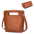 Vintage Genuine Leather Crossbody Bag Distressed Foldable Clutch Top Handle Handbag Purse