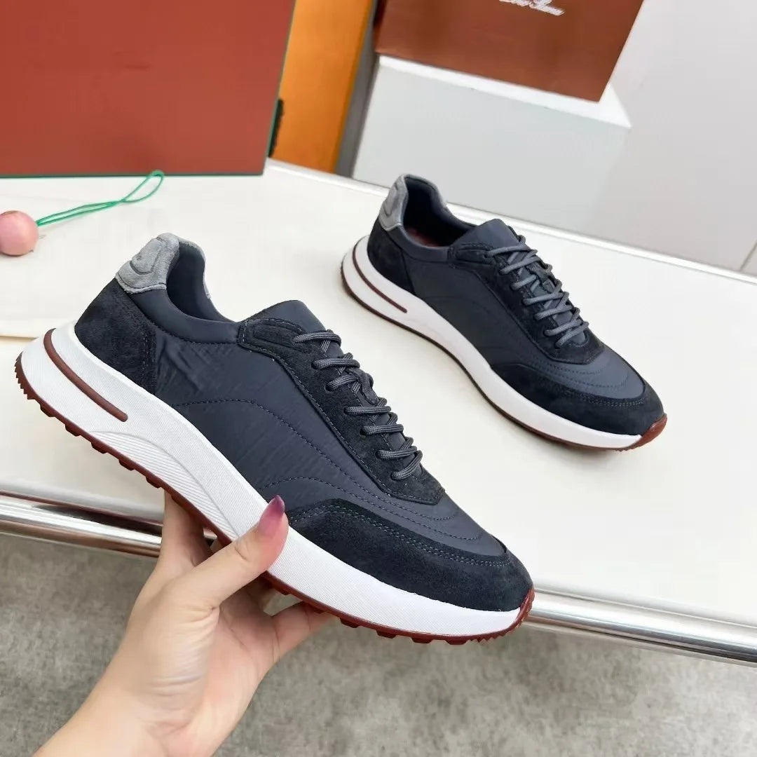 2026 new L mesh sneakers breathable casual men's shoes P thick-soled jogging shoes business shoes comfortable casual shoes
