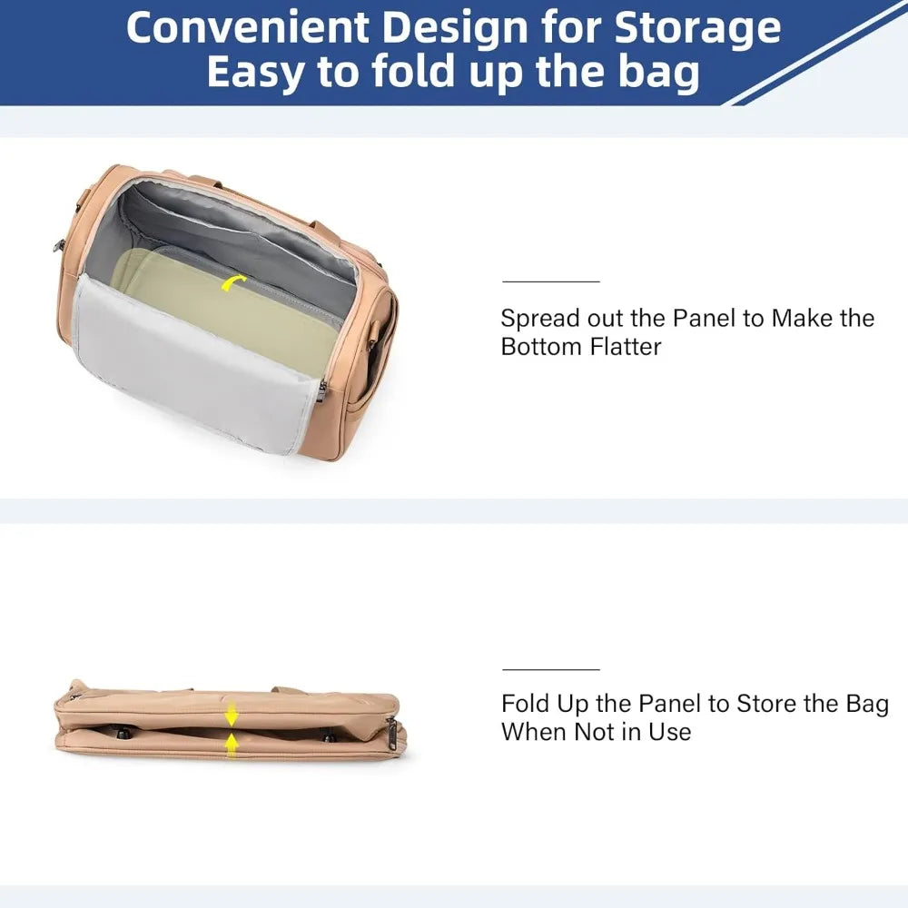 Foldable Travel Duffel Bag - Under Seat Airplane Personal Item, Weekender Overnight Bag for Men