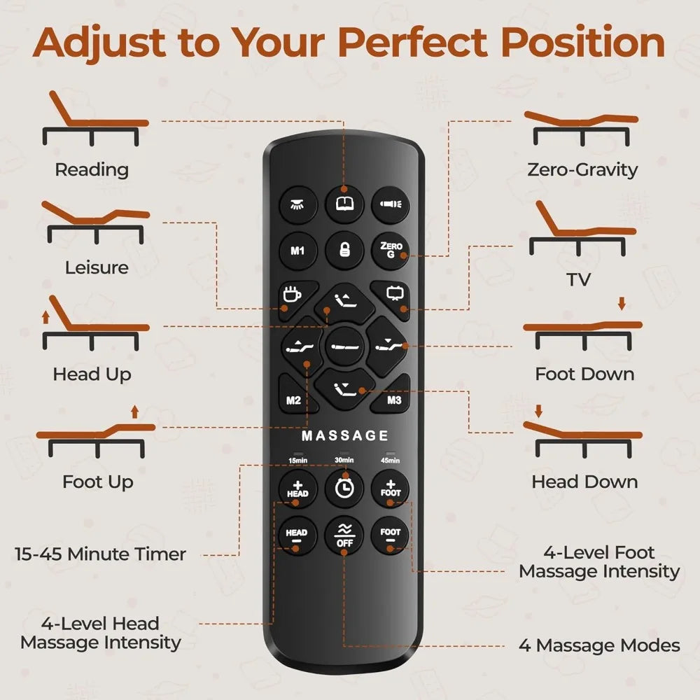 Yaheetech Queen Size Bed Frame with Wireless Remote, Massage, Nightlight, Adjustable Legs, and Head/Foot Tilt Features