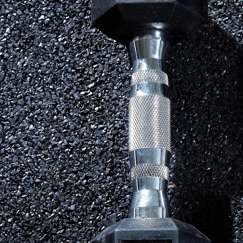 WF Athletic Supply: Durable Rubber-Coated Steel Hex Dumbbells for Strength Training