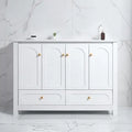 Freestanding vanity with sink, 4-door cabinet & 2 drawers for bathroom storage