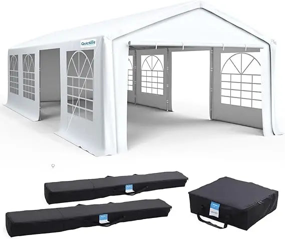 Premium 13x20 Party Tent Heavy Duty Outdoor Gazebo White Event Shelter Wedding Canopy Tent for Parties Carport BBQ with