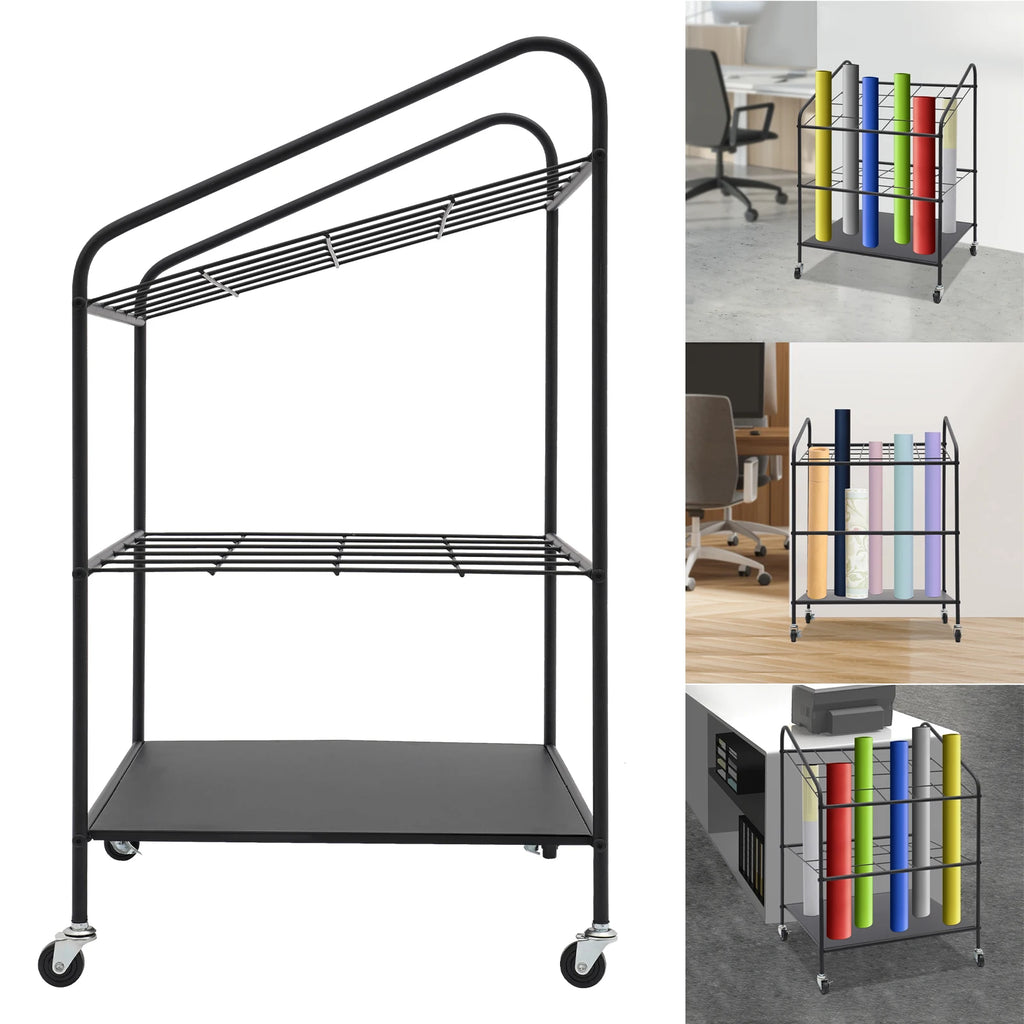 Three Layer 20 Slot Metal Drawing/Document Storage Rack for office school to store office supplies, folders, personal items