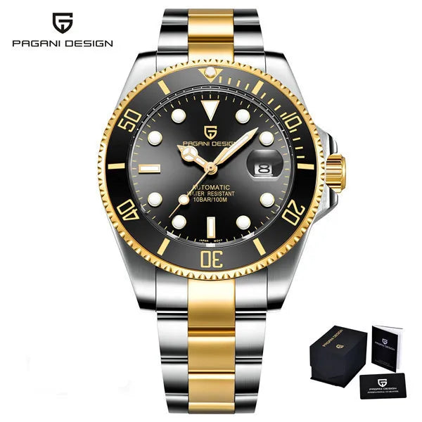 PAGANI DESIGN 43mm Men's Watch Sapphire Glass Mechanical Watches Stainless Steel Waterproof Automatic Watch for Men PD-1639