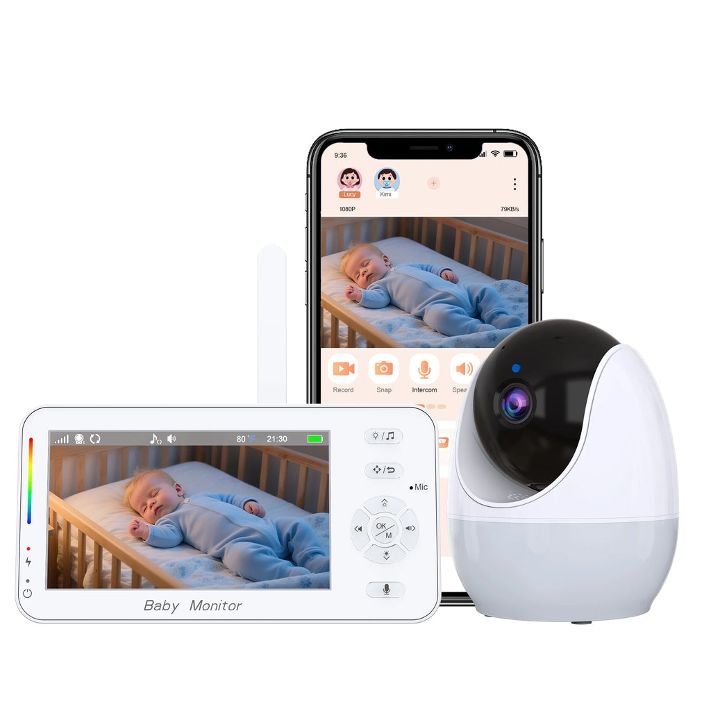 4.3Inch IPS Screen 2MP 1080P PTZ IP Dome Camera Night-Lamp Feeding Timer  Cry Detection Home Security CCTV Intercom Baby Monitor