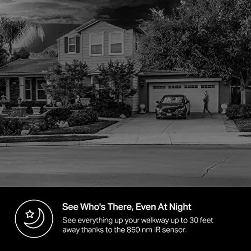Hardwired Smart Video Doorbell 2K, Night Vision & 2-Way Audio Cloud Storage
