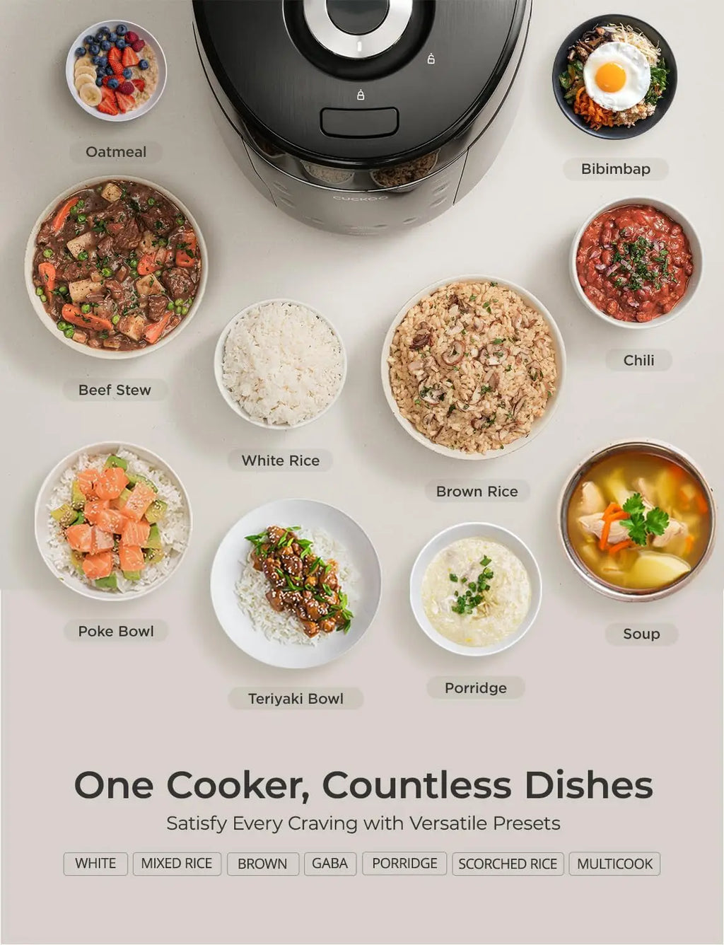 High Pressure Rice Cooker with Nonstick Pot, 13 Menu Options, Fuzzy Logic Tech, Auto Clean, Black