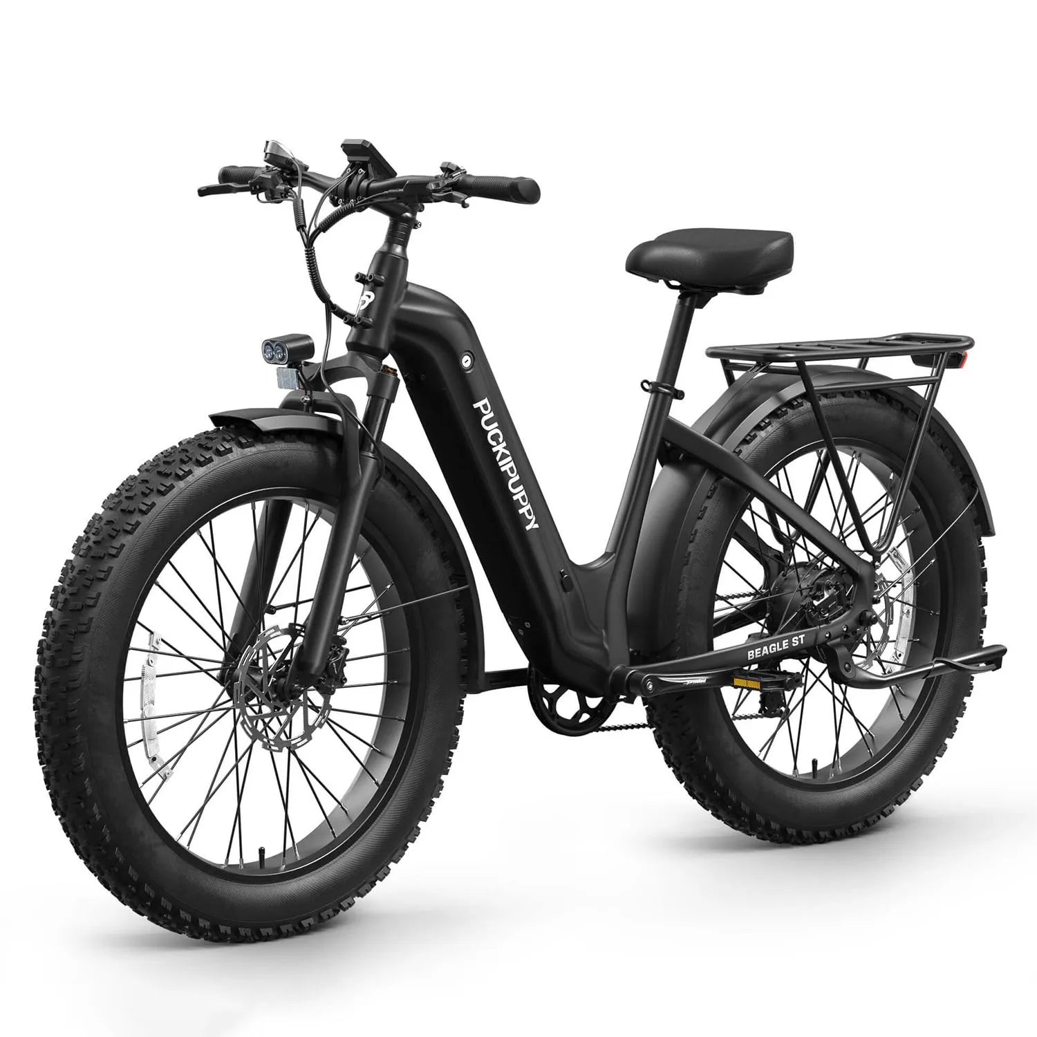 PUCKIPUPPY Beagle ST Electric Bike for Adults 26" Fat Tire Step-Through Electric Mountain Bike Off-Road Ebike 2-Year Warranty