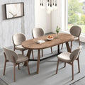 70.86in Rustic Oval Dining Table for 6-8 Person Farmhouse Wood Kitchen Table with Sturdy Tapered Legs for Gathering Meeting Home