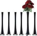 Black Eiffel Tower Vases Set of 6, 20-Piece Flower Centerpieces for Weddings and Decorations