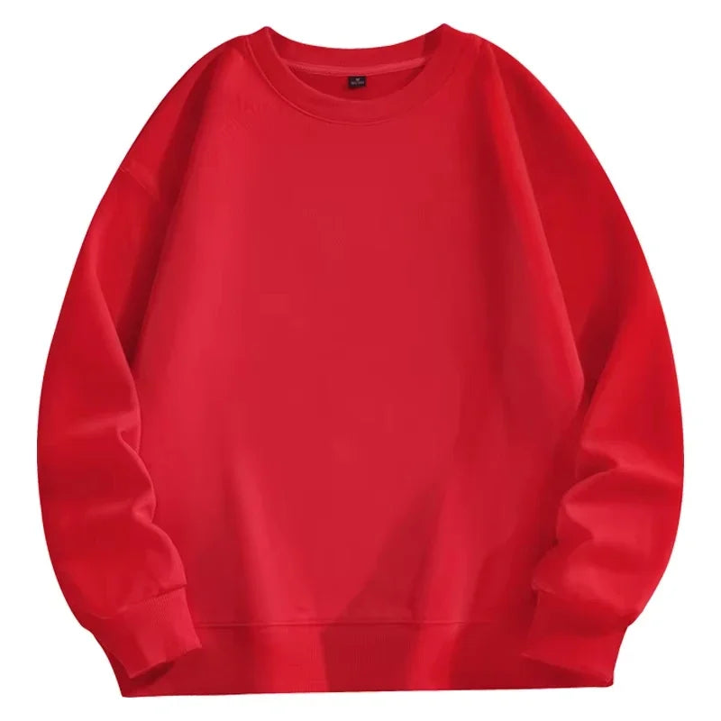 Loose Casual Sweatshirt Men's Solid Color Autumn and Winter Hot-selling Simple and Comfortable Unisex Round-neck Sweatshirt