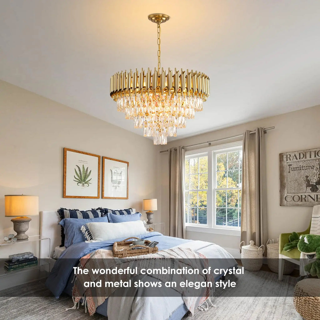 Golden crystal chandelier restaurant modern circular chandelier 5th floor ceiling chandelier foyer large ceiling chandelier livi
