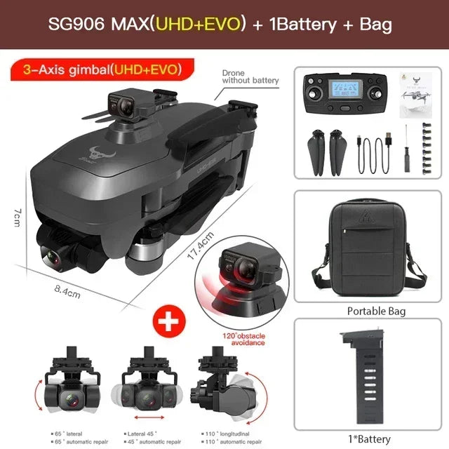 ZLL SG906 MAX Drone 4K Professional HD Camera 3-Axis Gimbal ElS Anti-Shake GPS 5G Laser Obstacle Avoidance Aerial Camera