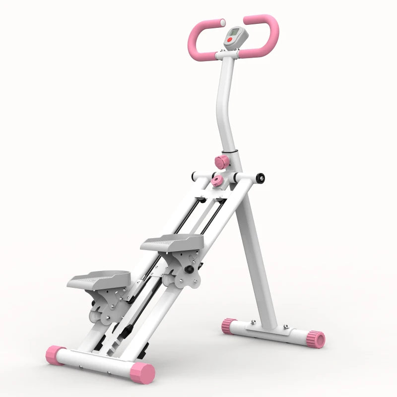 Stair Stepper With Resistance Home Upgrade Vertical Climber Workout Machine Climber Fitness Equipment Adjustable Handlebar Pink