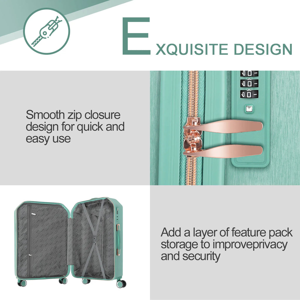 3-Piece Softside Luggage Set with Spinner Wheels - Lightweight 20/24/28in Travel Suitcase for Airline Check-In & Trips