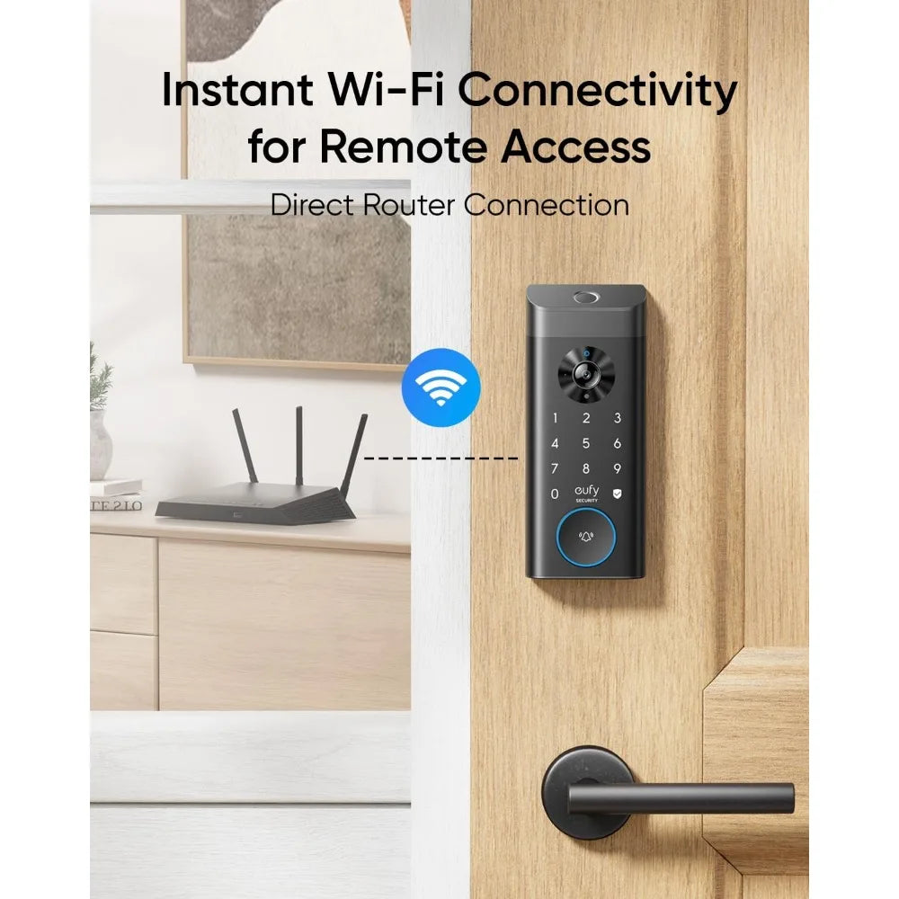 Video Smart Lock E330, 3-in-1 Camera+Doorbell+Fingerprint Keyless Entry Door Lock, Smart Built-in Wi-Fi Deadbolt for Front Door