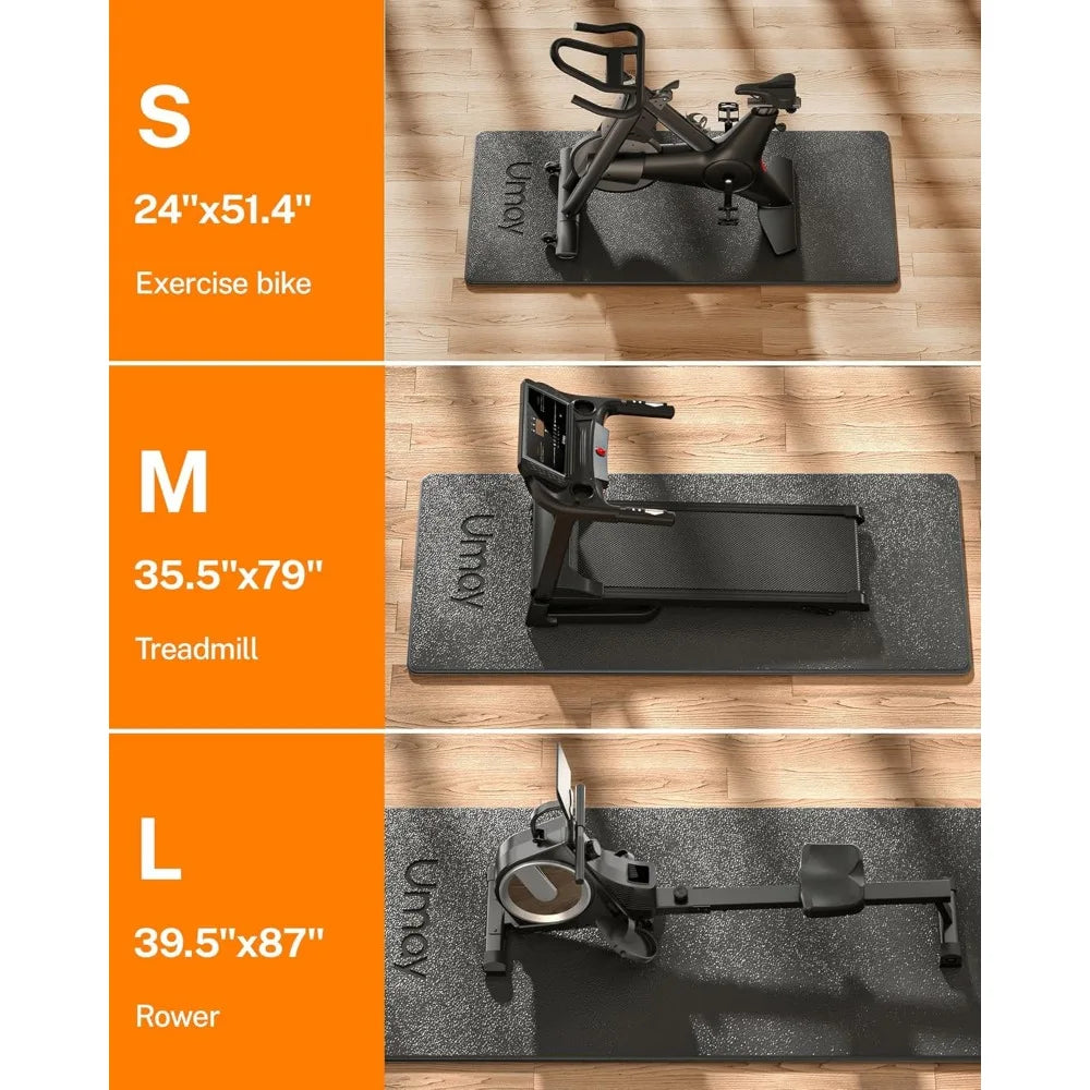 Fitness Workout Mat for Pelton Bike Treadmill Walking Pad Elliptical,5mm Thick,Mat for Hardwood Carpet Floors Protector,Gym Equ