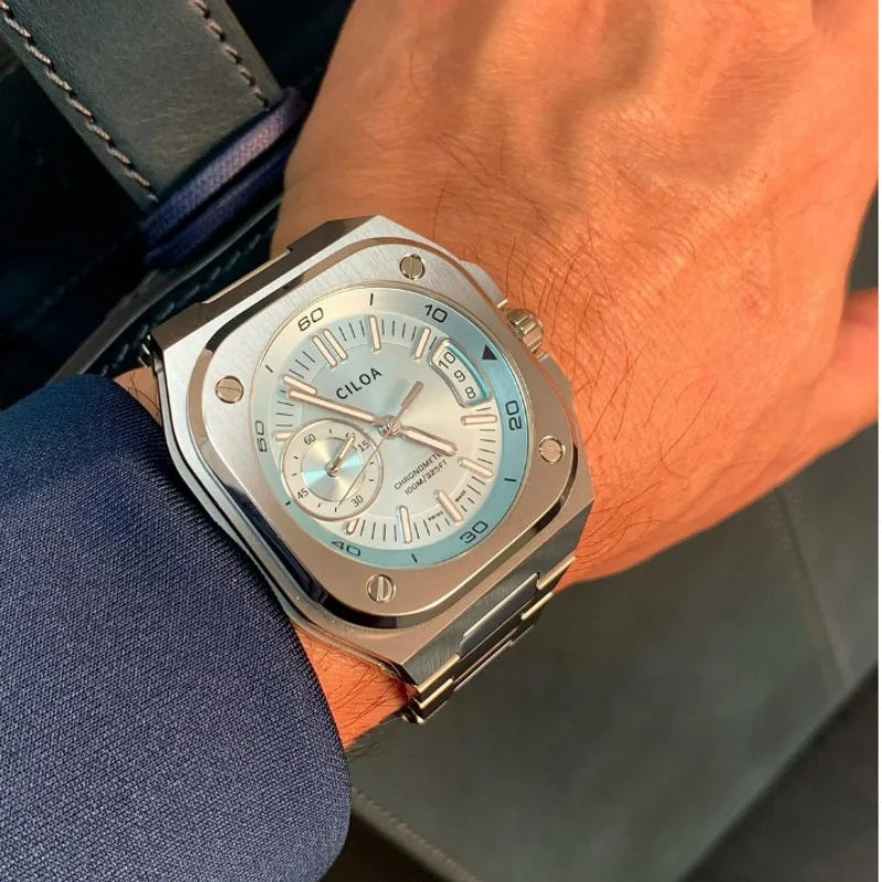 CILOA blue square sports watch for men 2025 brand large dial high-end luxury high-quality ideal gift for boyfriend quartz watch