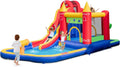 Inflatable Water Slide, 9 in 1 Bounce House Water Slide Combo for Outdoor Fun w/Large Splash Pool, Ball Pit, Blow up Bouncy Cast