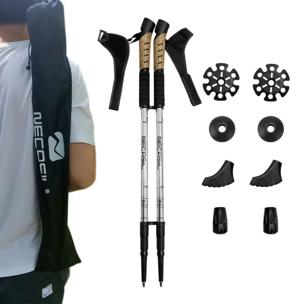 Straight Shank Mountaineering Stick 6061 Aluminum Alloy Inner Lock Mountaineering Stick G203 Nordic Off road Walking Stick Set