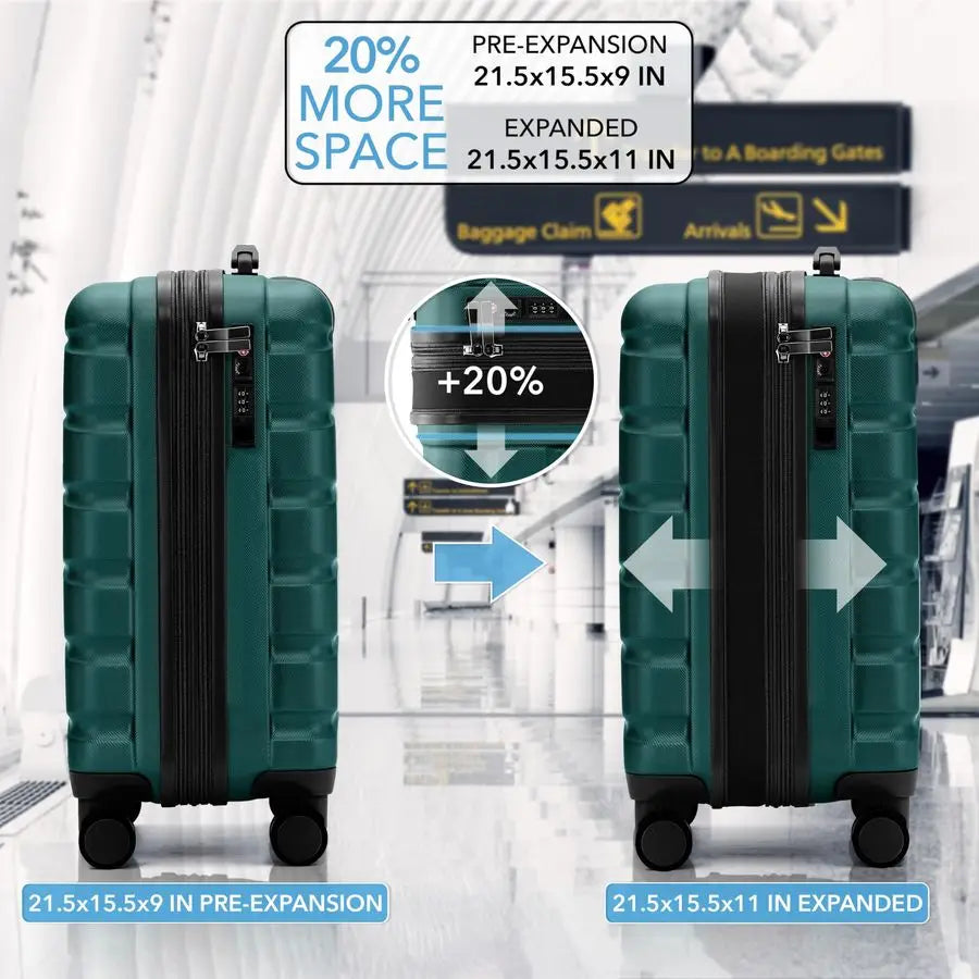 Expandable Carry On Suitcase Hardside TSA Lock amp USB C Port Lightweight Luggage Silent Double Spinner Wheels Maximum Canada Ai