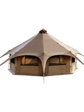 Canvas Tent Bell Tent 16.4ft*High9.2ft with Stove Jack for Glamping Family Camping Zipped Removable Floor