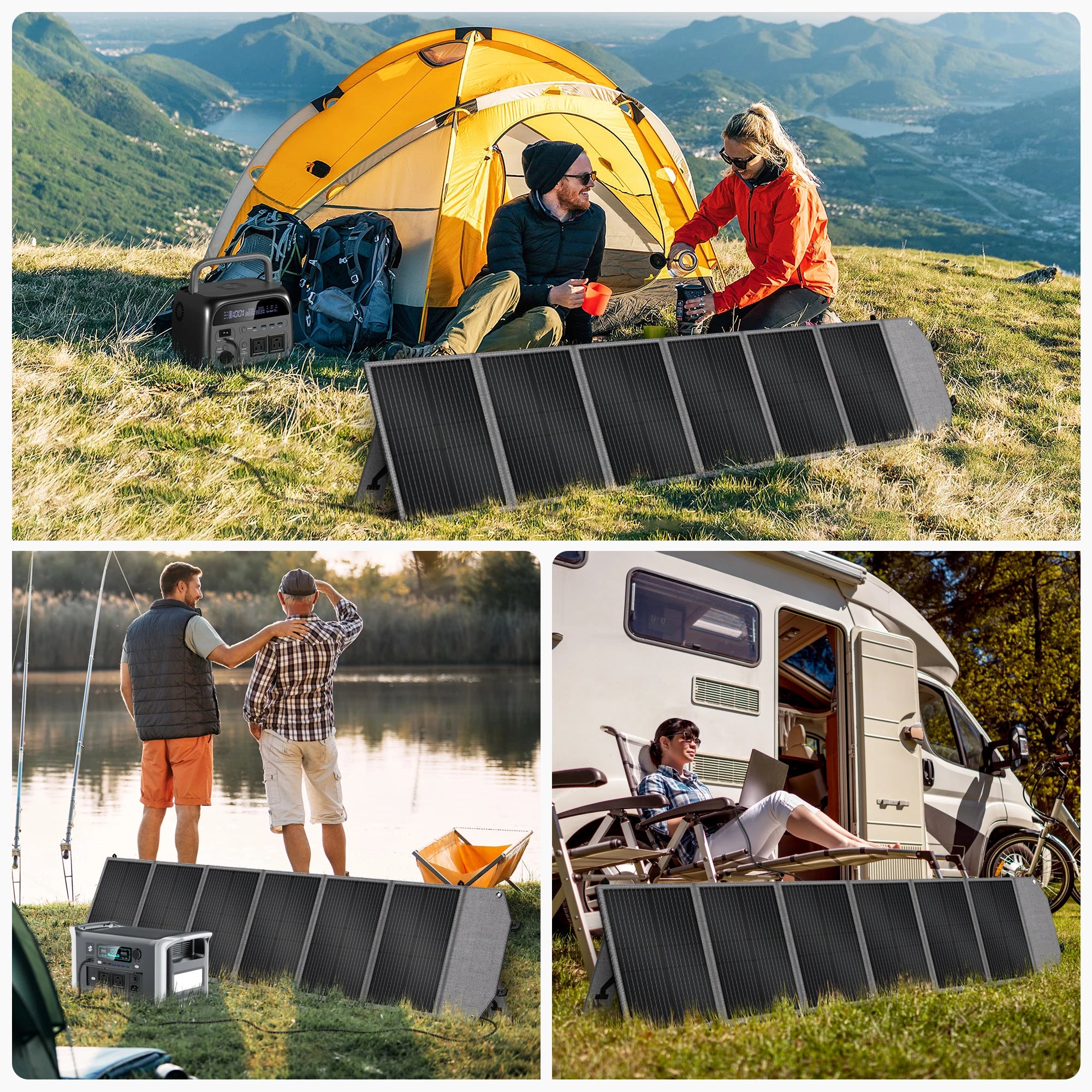 CTOLITY SP200 200W 20.5V Portable Solar Panel Camping Foldable Flexible MPPT Solar Cell Charger for House Camper Travel