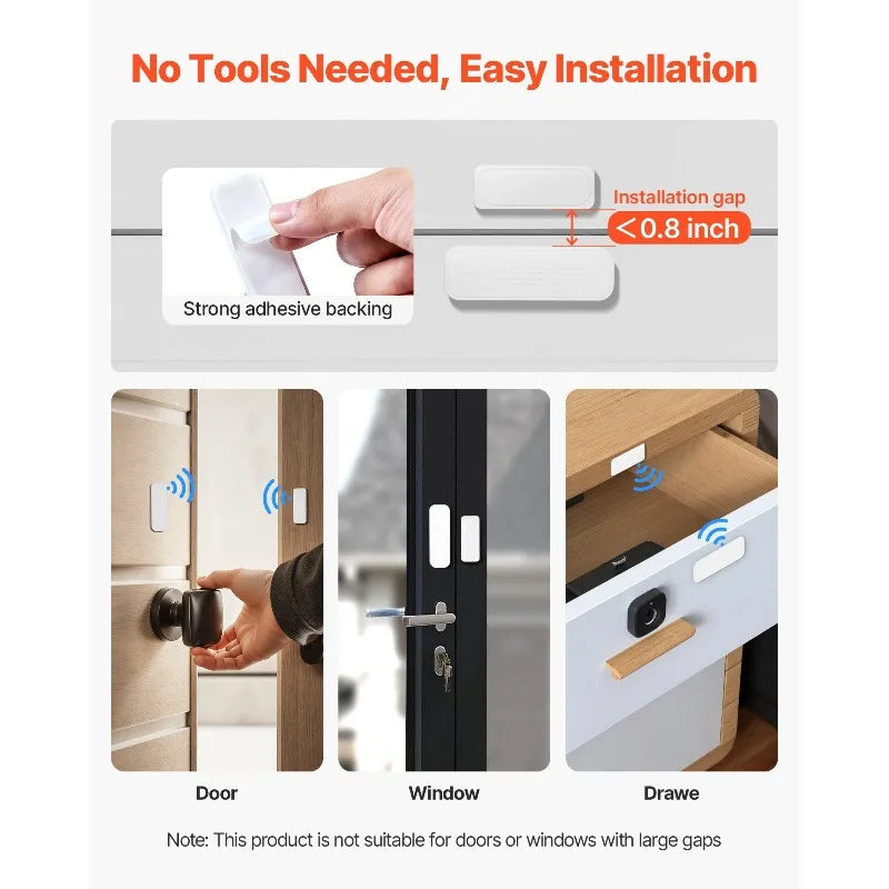 Door Chime 58 Chimes 5-Level Volume Wireless Door Alarm Contact Sensor
